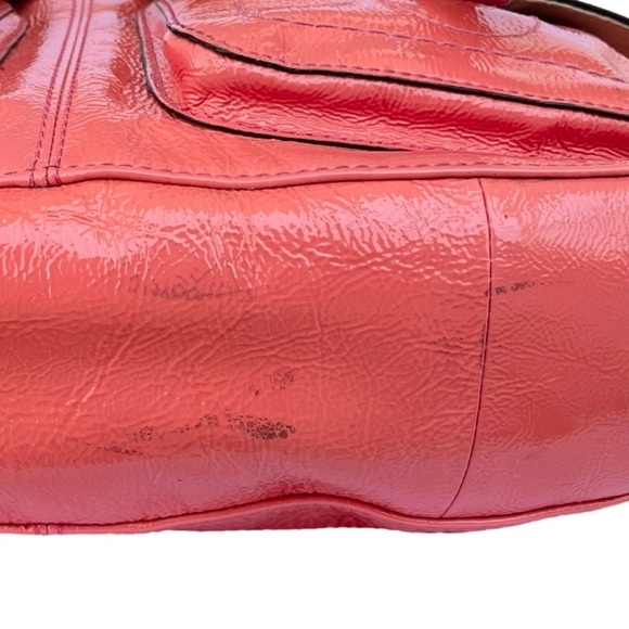 Coach | Patent Leather Purse in Salmon Pink - 12.5” x 8” x 3” - Picture 5 of 14